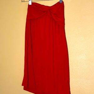 Strapless Red Flowy Top